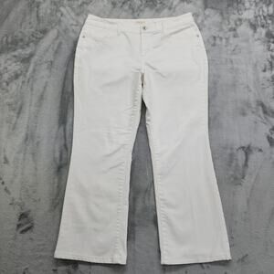 Clearwater Creek Jeans Womens P14 PETITE White Mid Rise Bootcut Stretch Denim